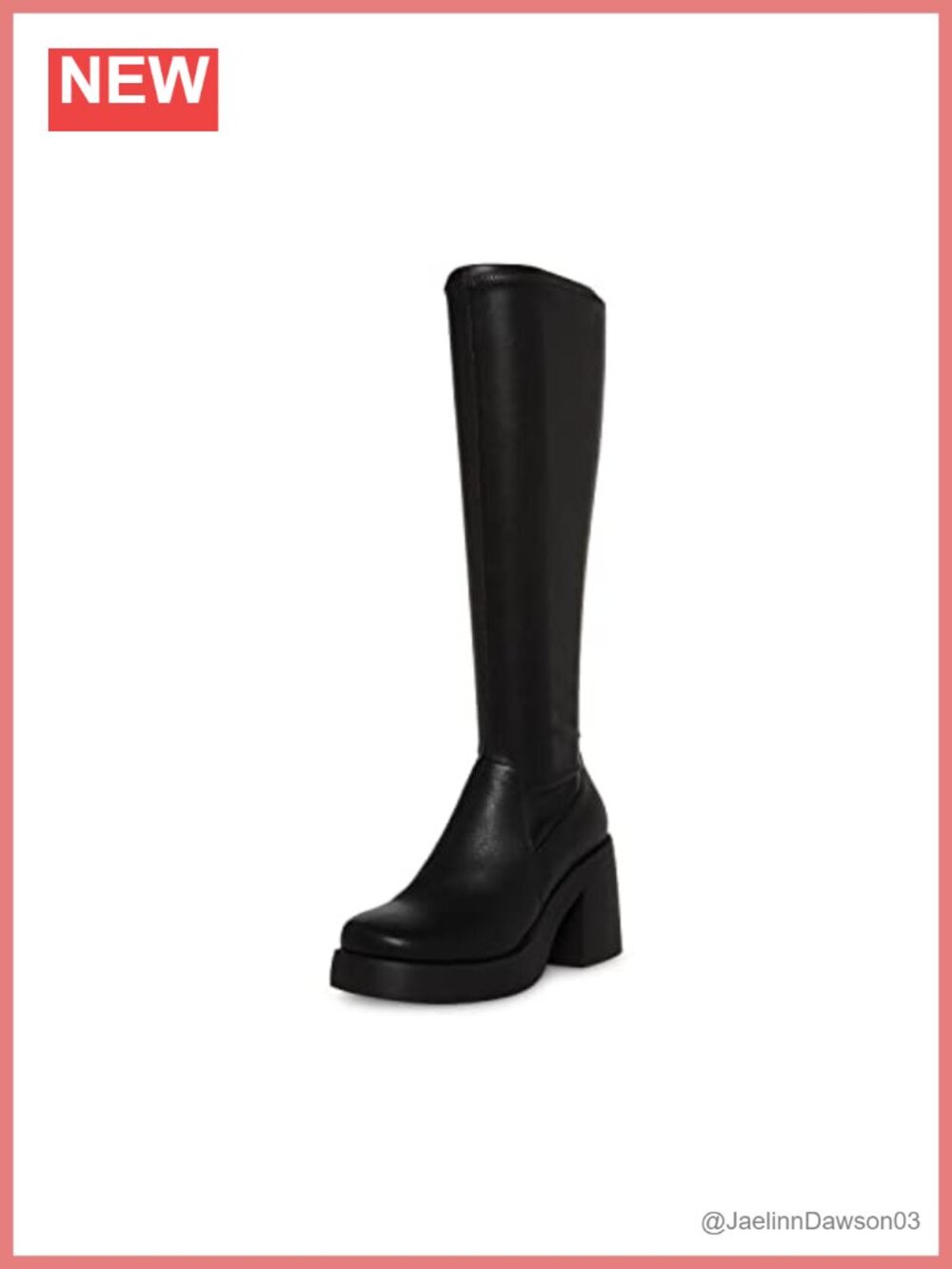 Knee-High Hiking Boots Block Heel Side Zipper Memory Foam